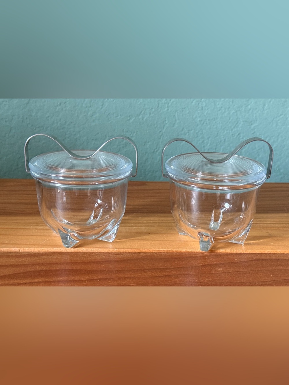 Jenaer Glas Wilhelm Wagenfeld 1934 Egg Coddlers Set of 2 Bauhaus Vintage German